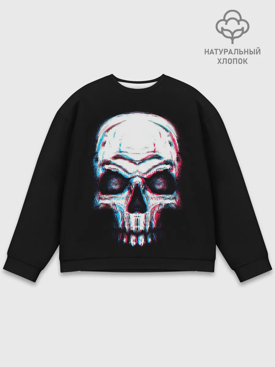 Мужской свитшот базовый / Glitch Skull
