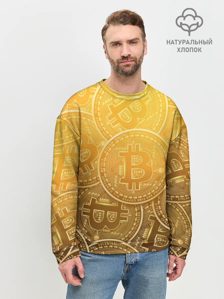 Мужской свитшот базовый / БИТКОИН МОНЕТЫ