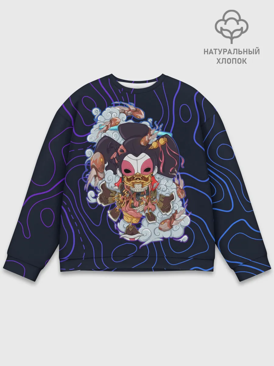 Мужской свитшот базовый / Призрак в доспехах | Cyberpunk