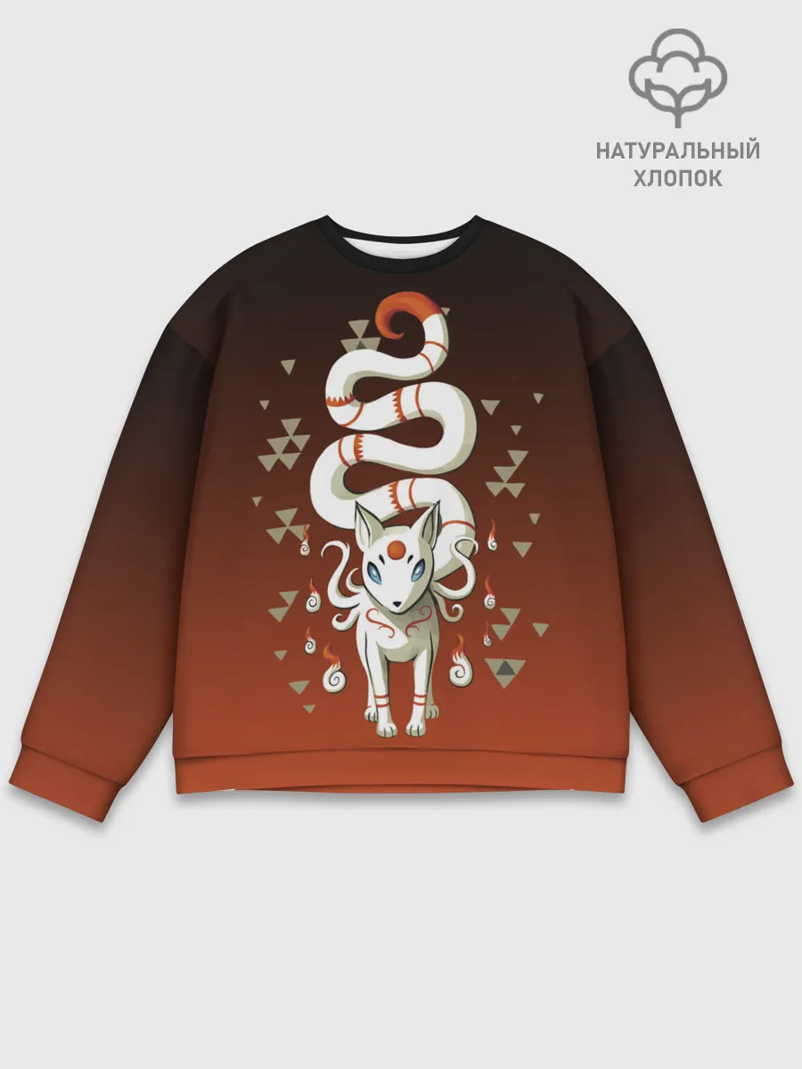 Мужской свитшот базовый / Длиннохвостая лисица Инари