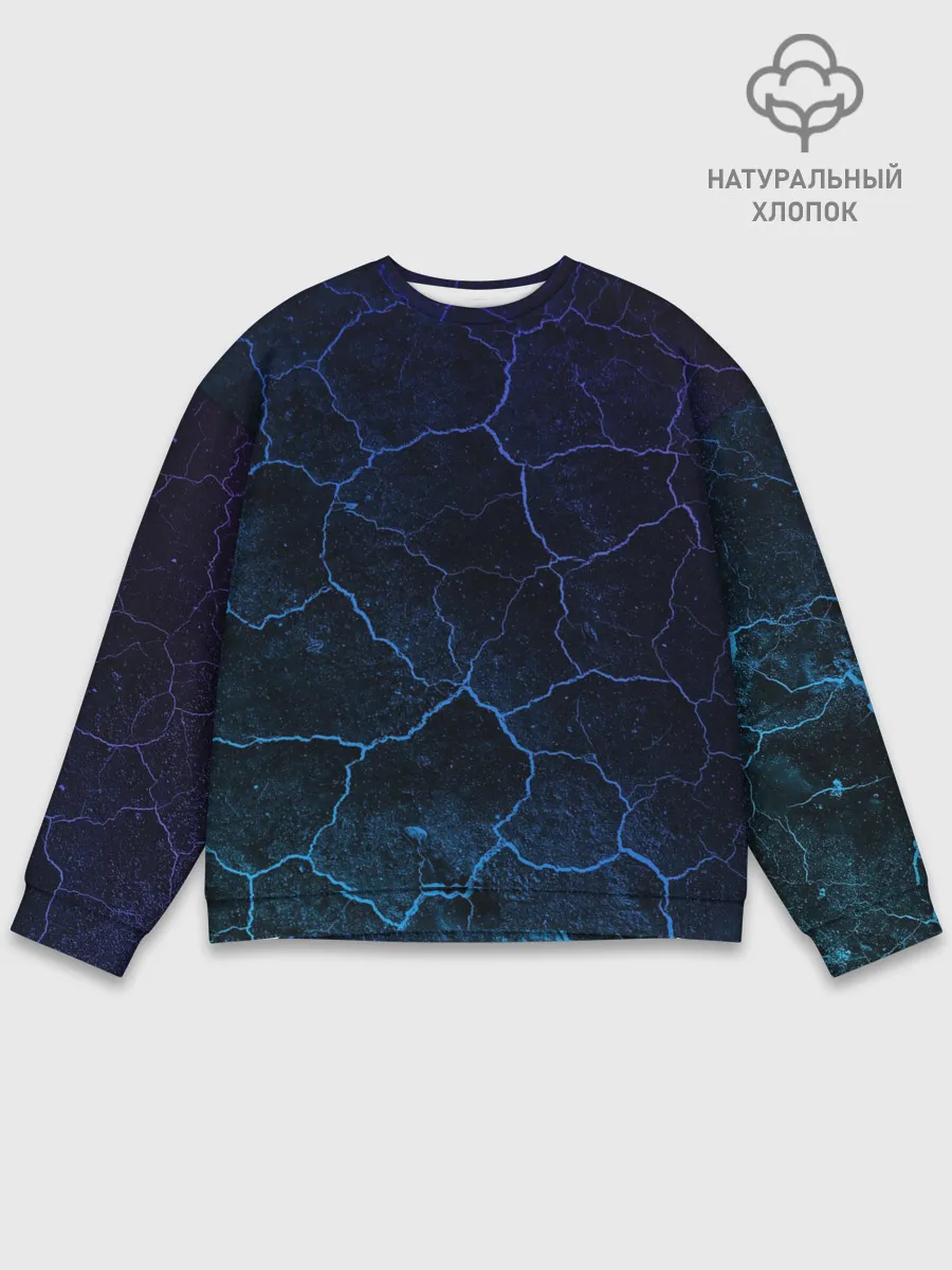 Мужской свитшот базовый / НЕОНОВЫЕ ТРЕЩИНЫ | NEON CRACKS