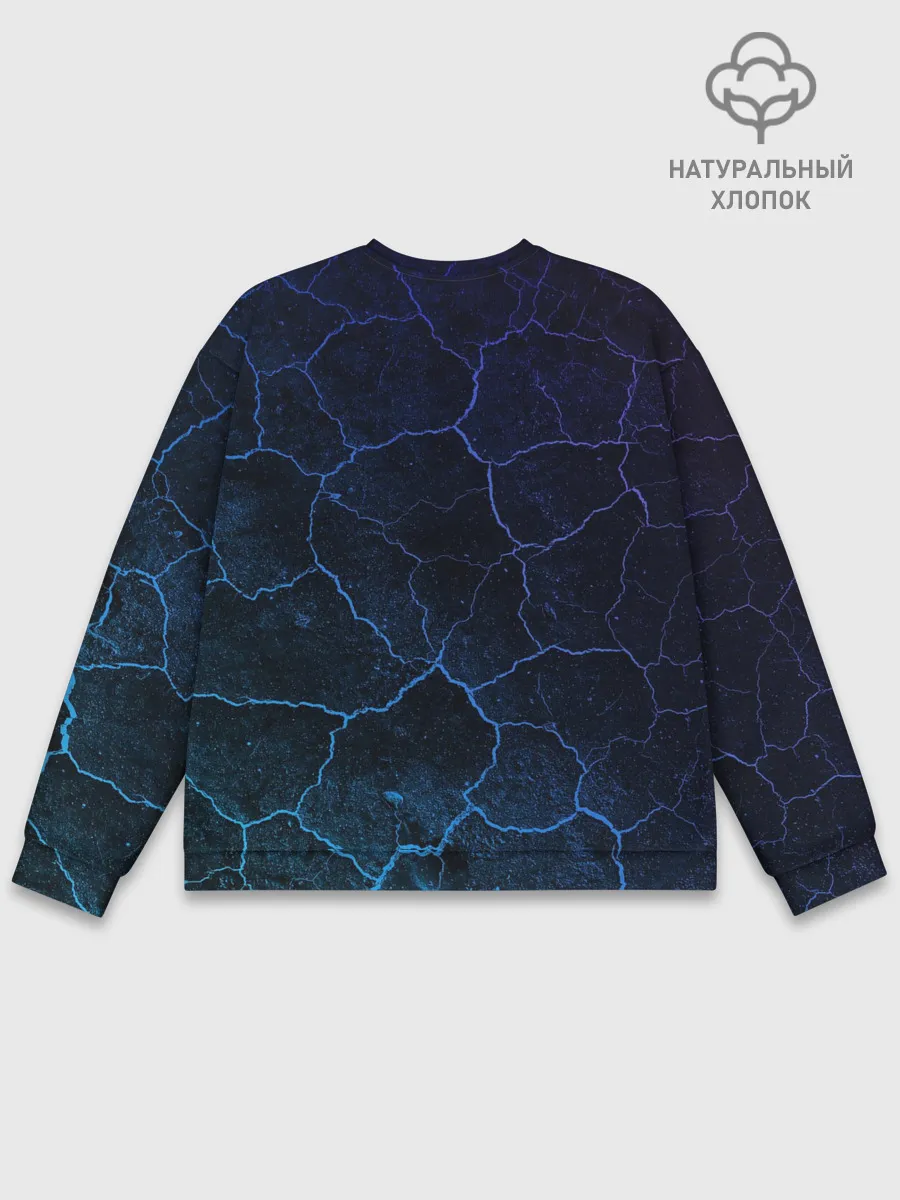 Мужской свитшот базовый / НЕОНОВЫЕ ТРЕЩИНЫ | NEON CRACKS