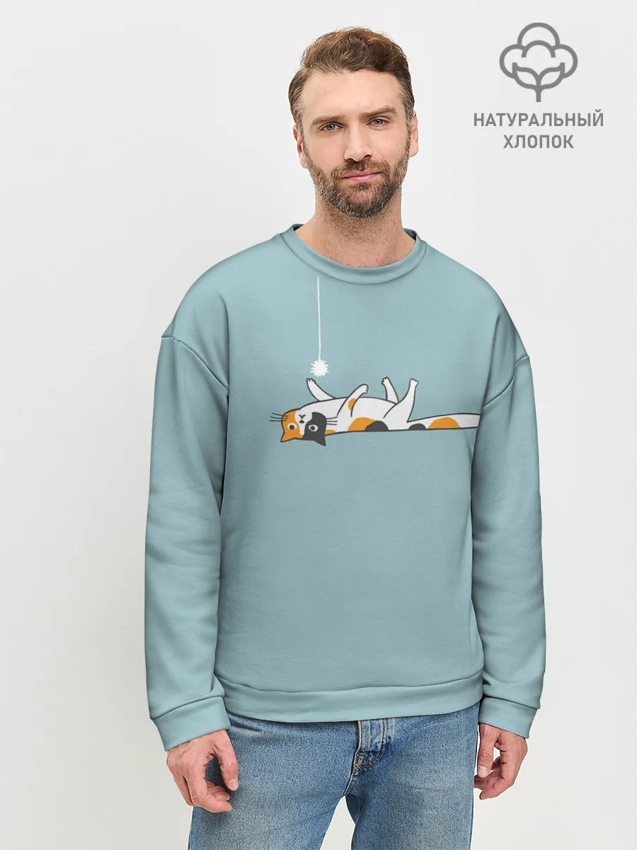 Мужской свитшот базовый / Котик грустит