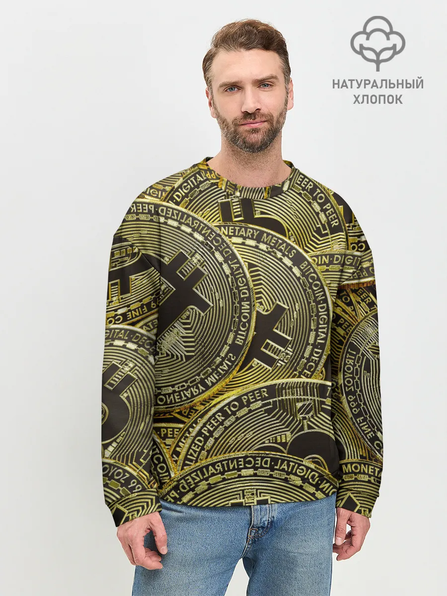 Мужской свитшот базовый / БИТКОИНЫ МОНЕТЫ