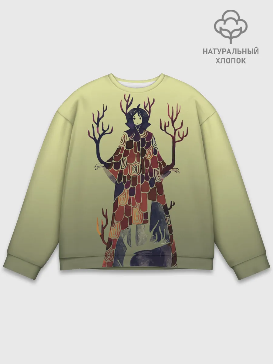 Мужской свитшот базовый / лесной волшебник акварель