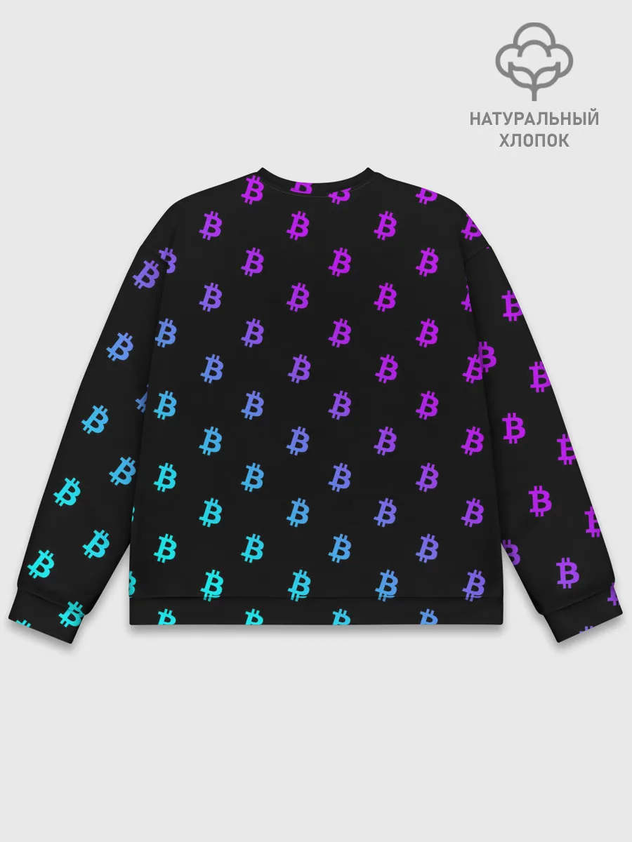 Мужской свитшот базовый / БИТКОИН НЕОН |BITCOIN NEON
