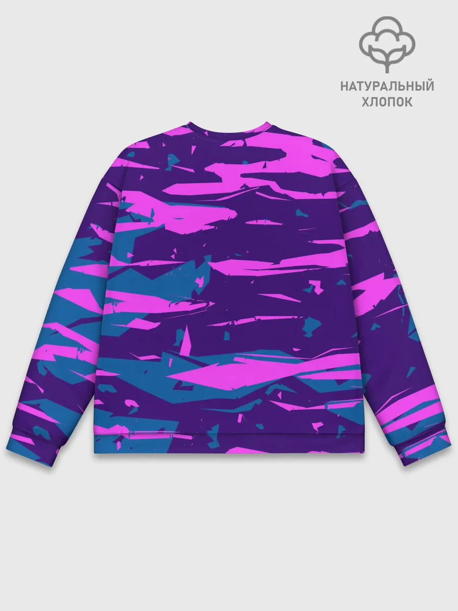 Мужской свитшот базовый / CYBERSTYLE NEON CAMOUFLAGE