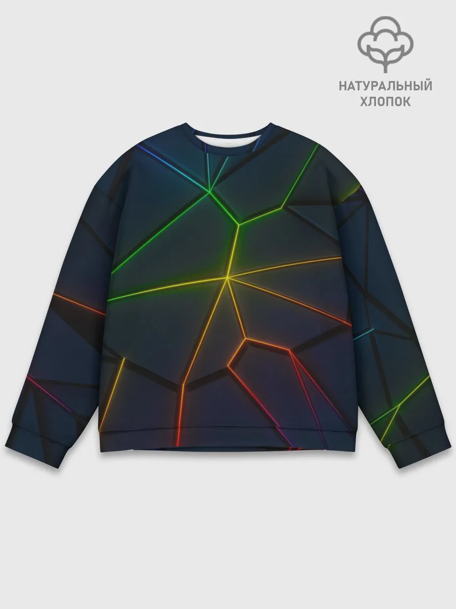 Мужской свитшот базовый / НЕОНОВЫЕ ПЛИТЫ | 3D ПЛИТЫ