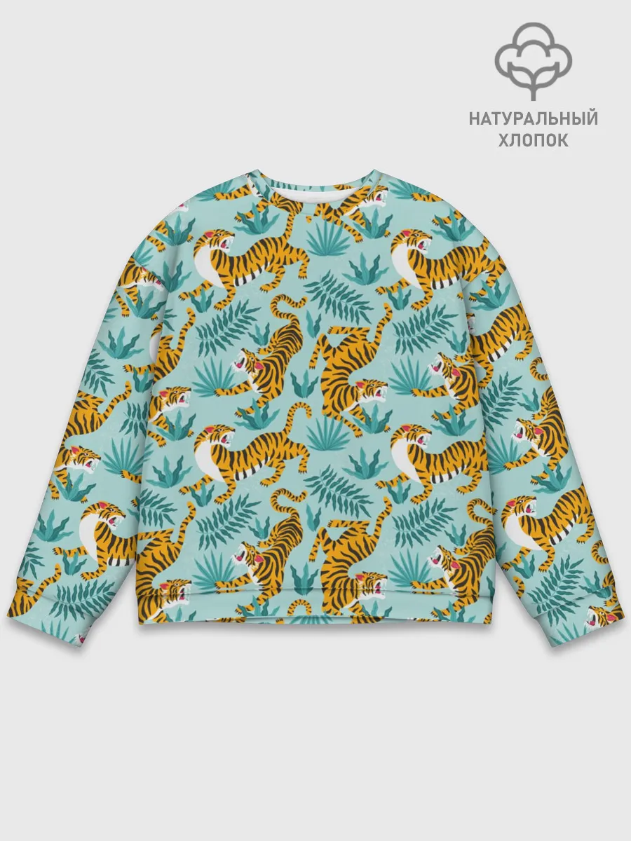 Мужской свитшот базовый / Рычащие Тигры Паттерн