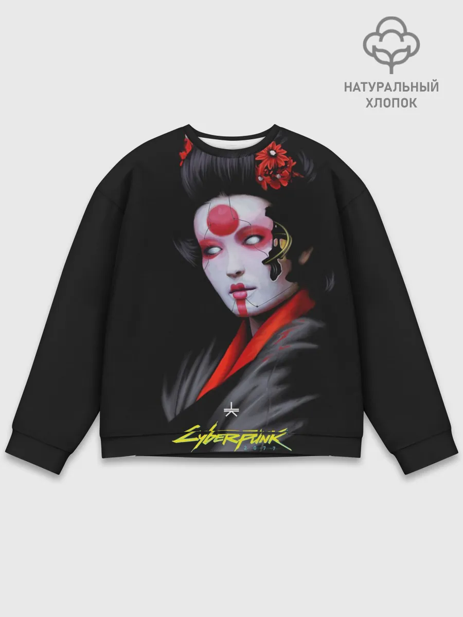 Мужской свитшот базовый / Cyberpunk 2077 самурай