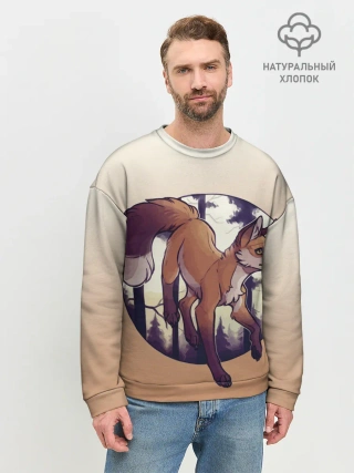 Мужской свитшот базовый / Лисица рисунок