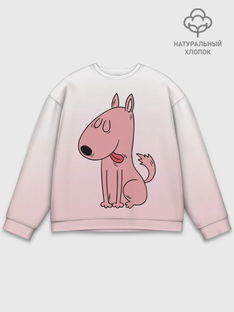 Мужской свитшот базовый / мультяшный мопс