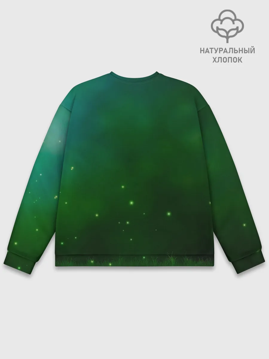 Мужской свитшот базовый / Лисенок нюхает цветок