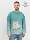 Мужской свитшот базовый / котик на подстилке