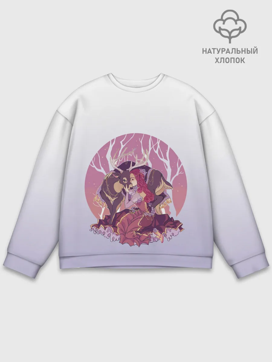 Мужской свитшот базовый / Принцесса и олень