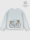 Мужской свитшот базовый / акварельный велосипед