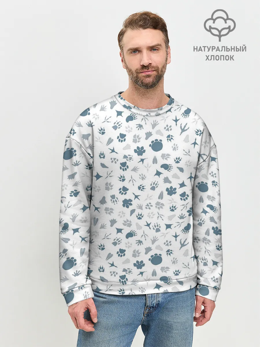 Мужской свитшот базовый / Отпечатки лап животных