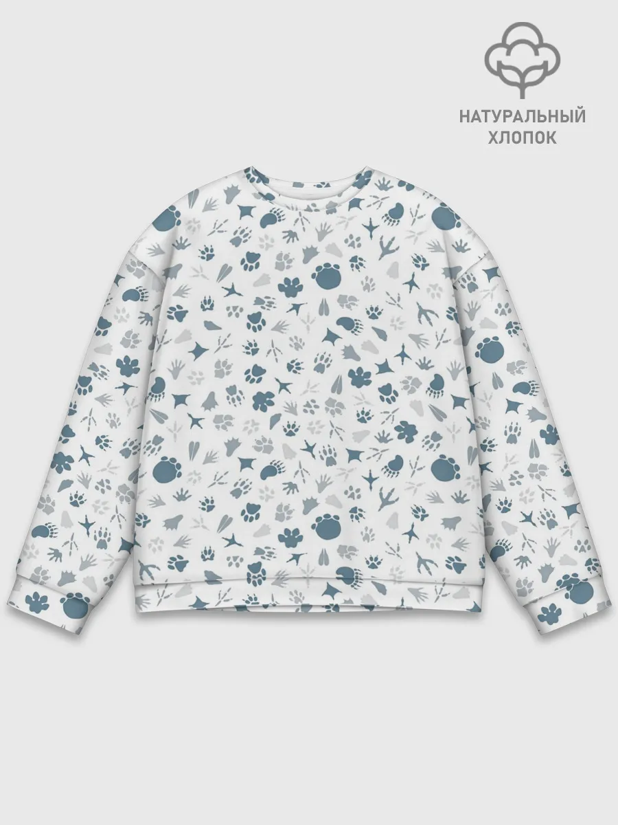 Мужской свитшот базовый / Отпечатки лап животных