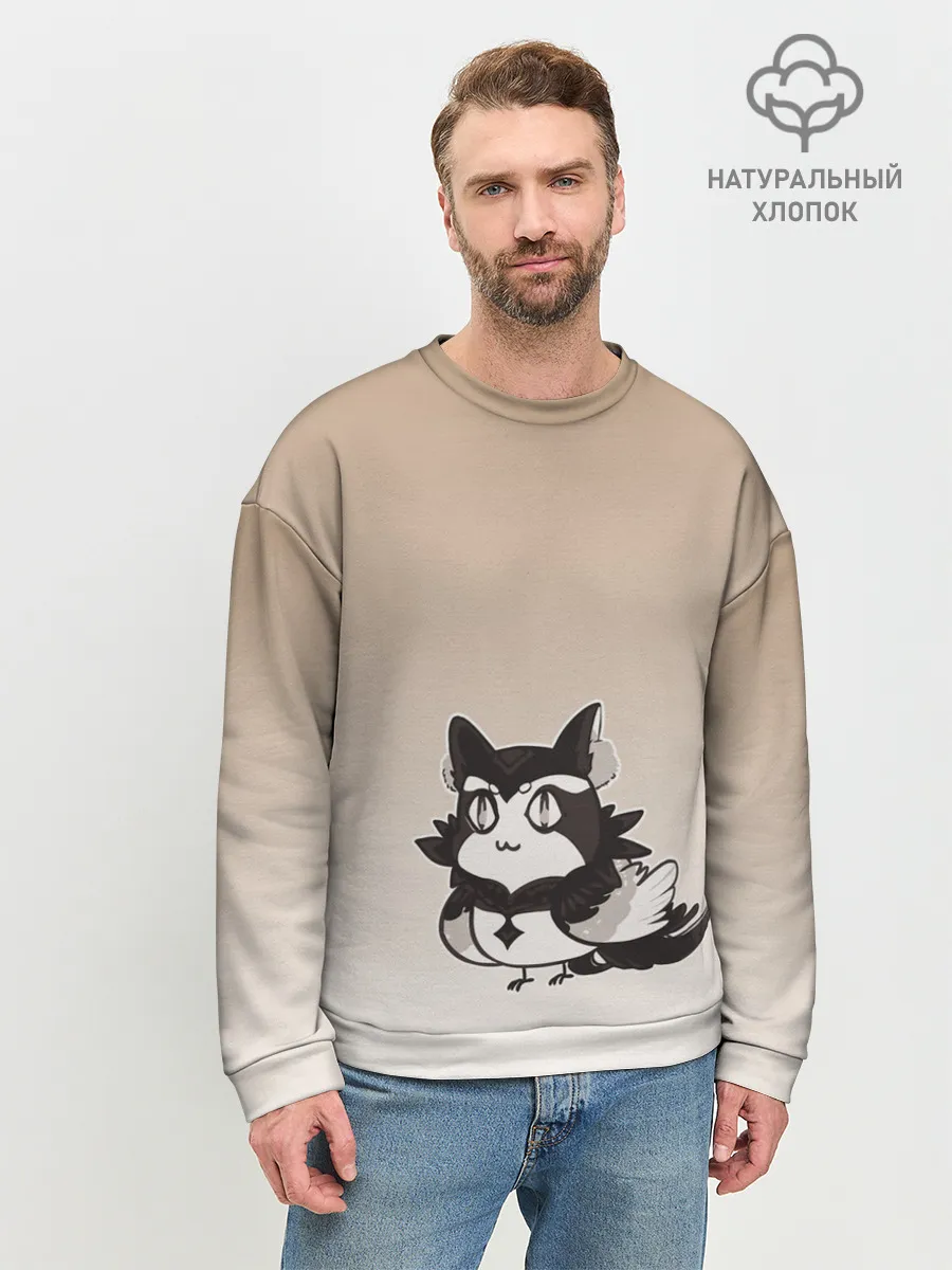Мужской свитшот базовый / сова котик аниме