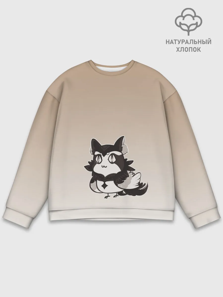 Мужской свитшот базовый / сова котик аниме