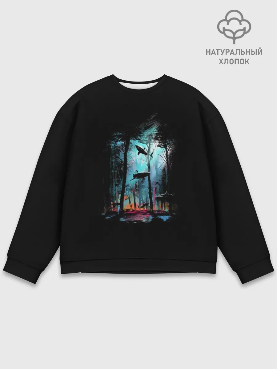 Мужской свитшот базовый / Shark forest