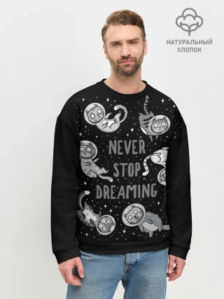 Мужской свитшот базовый / Коты в Космосе