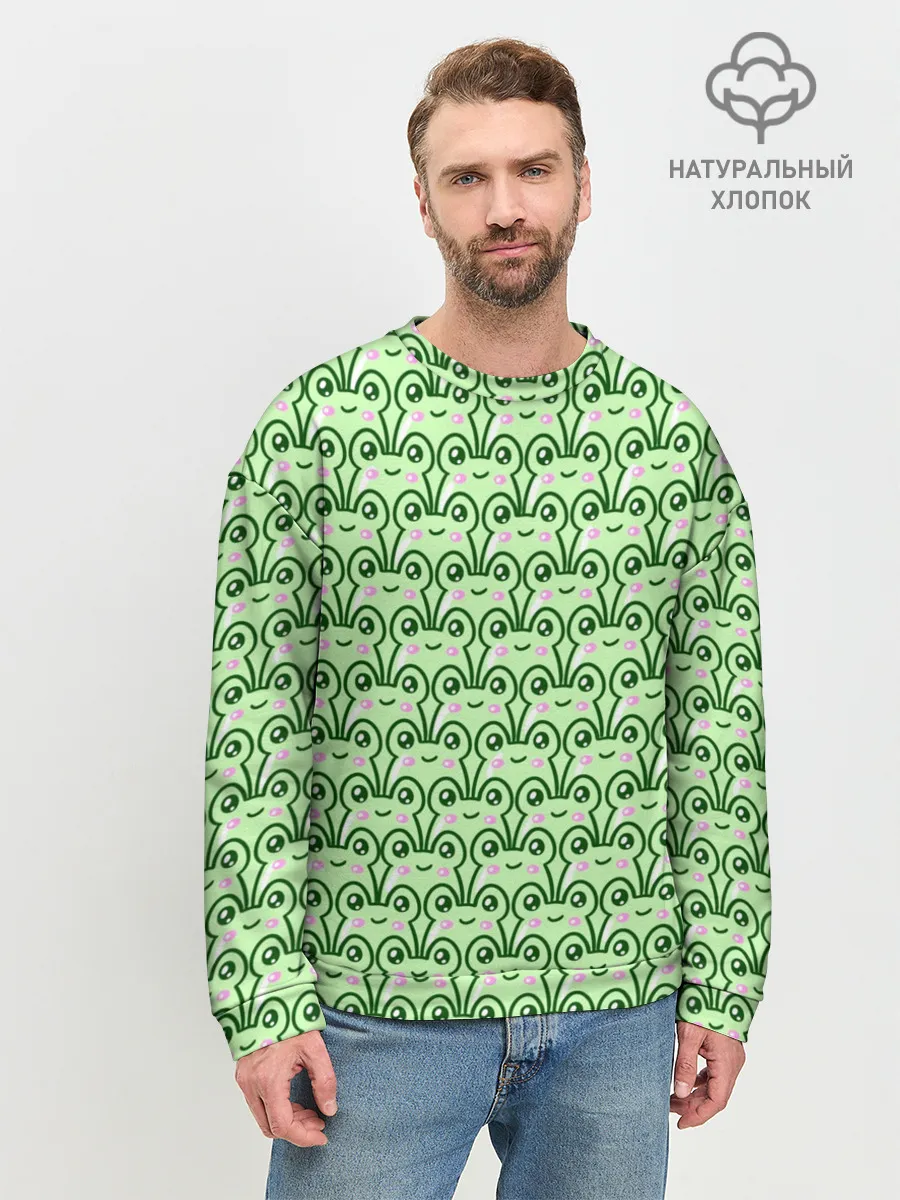 Мужской свитшот базовый / милые лягушки
