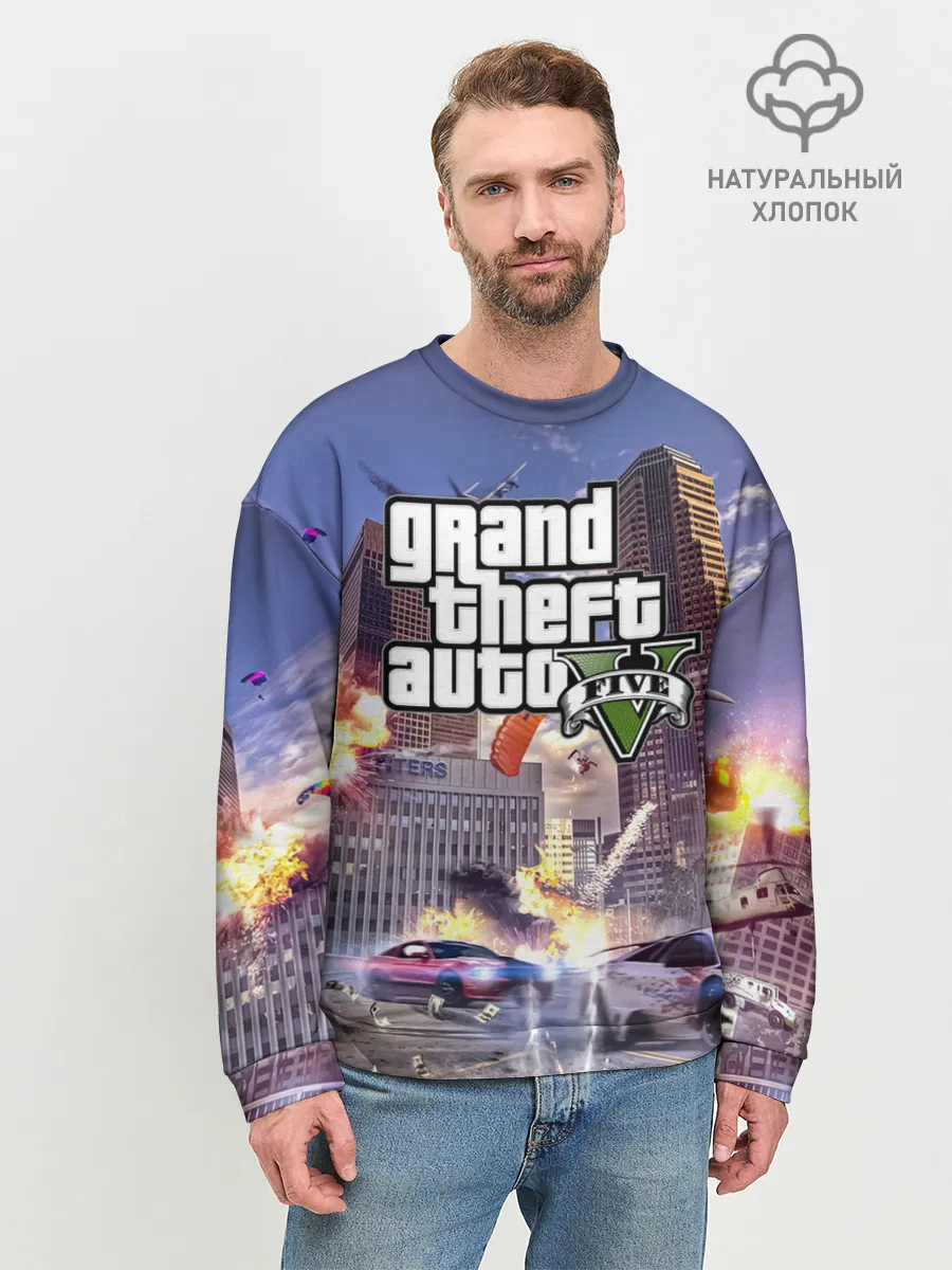 Мужской свитшот базовый / ЭКШЕН Grand Theft Auto V