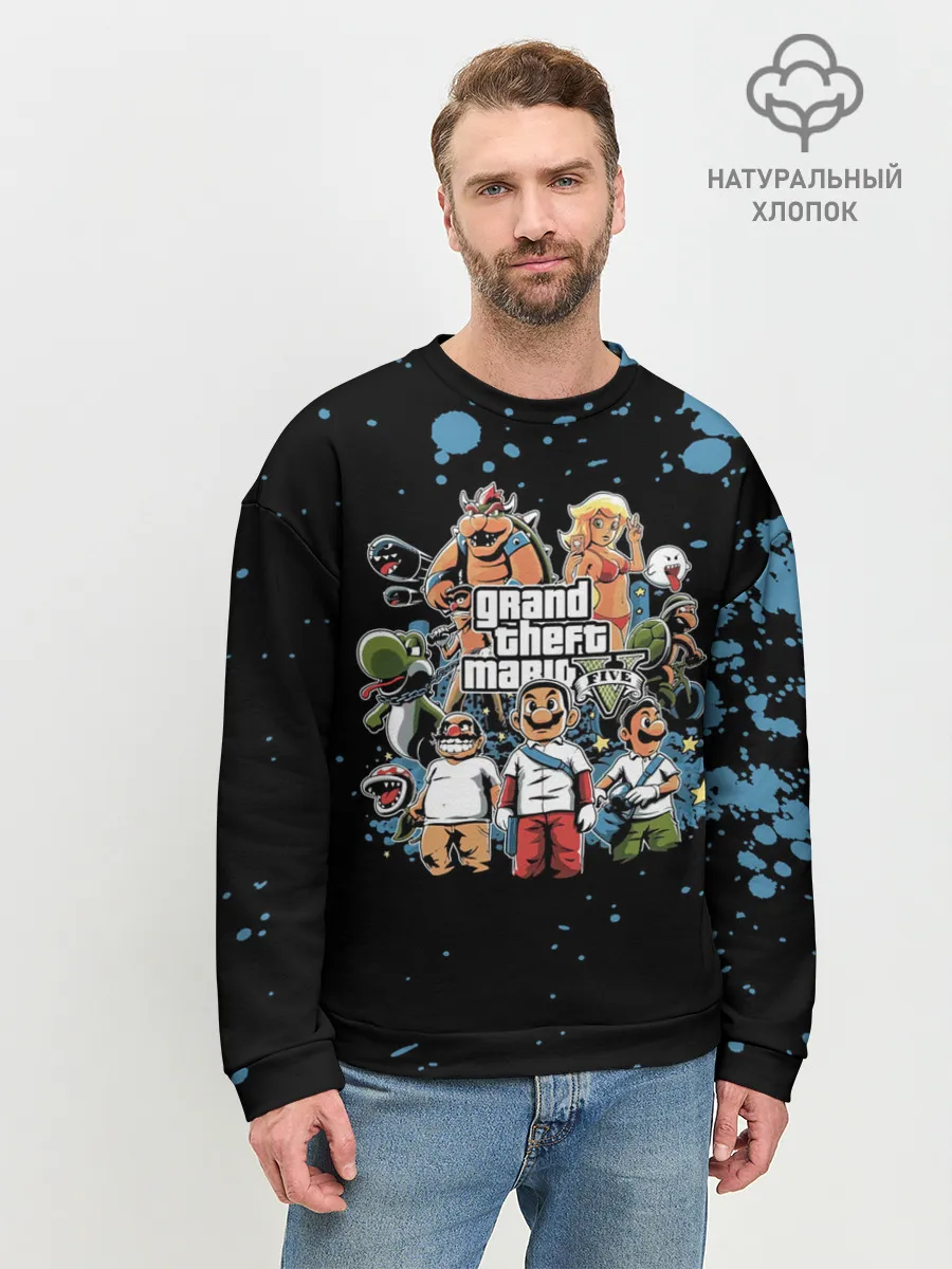 Мужской свитшот базовый / Grand Theft Mario V