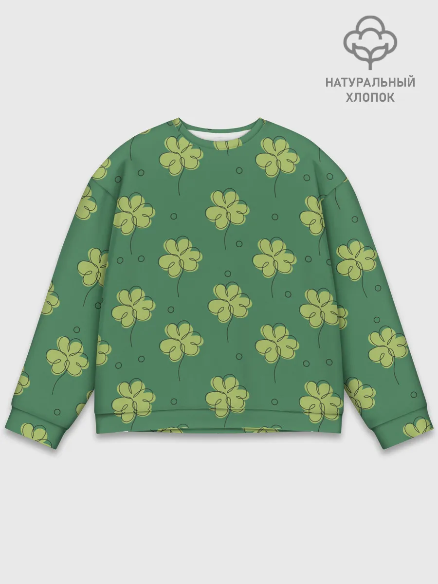 Мужской свитшот базовый / Узор на День святого Патрика