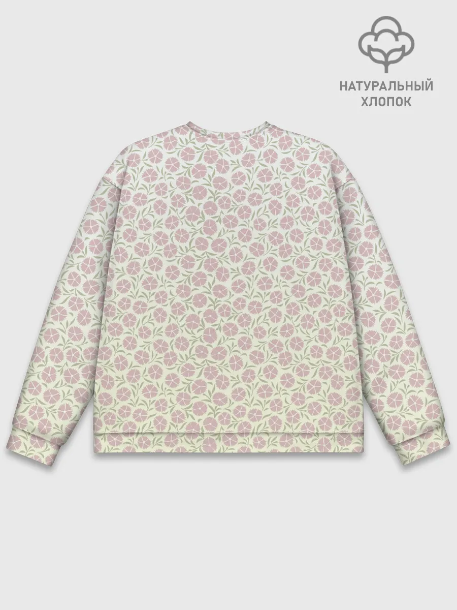 Мужской свитшот базовый / узор мелкие цветочки