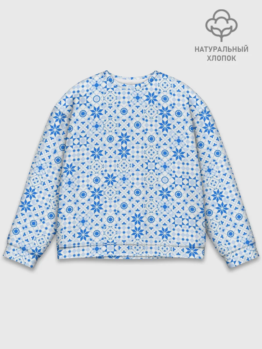 Мужской свитшот базовый / Орнамент снежинки