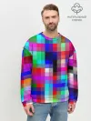 Мужской свитшот базовый / РАЗНОЦВЕТНЫЕ ПИКСЕЛИ / КУБЫ