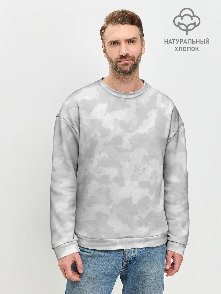 Мужской свитшот базовый / СНЕЖНЫЙ КАМУФЛЯЖ