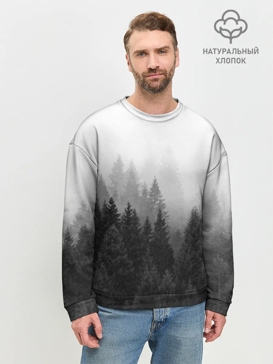 Мужской свитшот базовый / Туманный лес