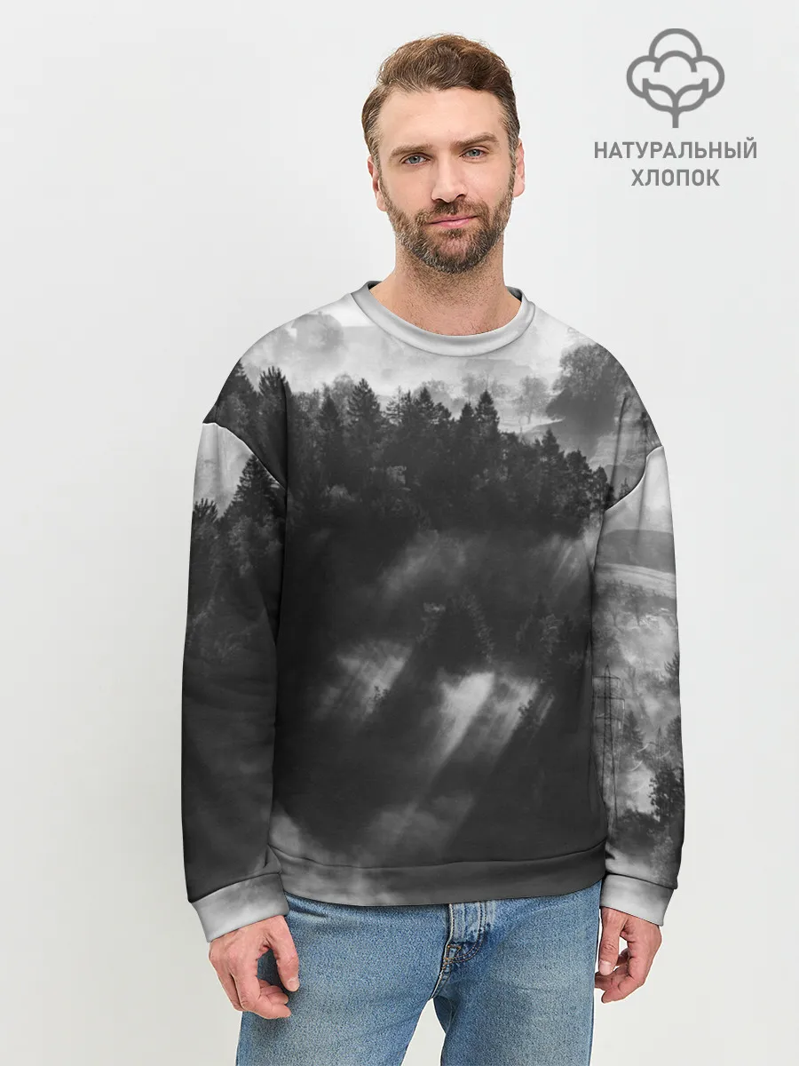Мужской свитшот базовый / Туман в лесу