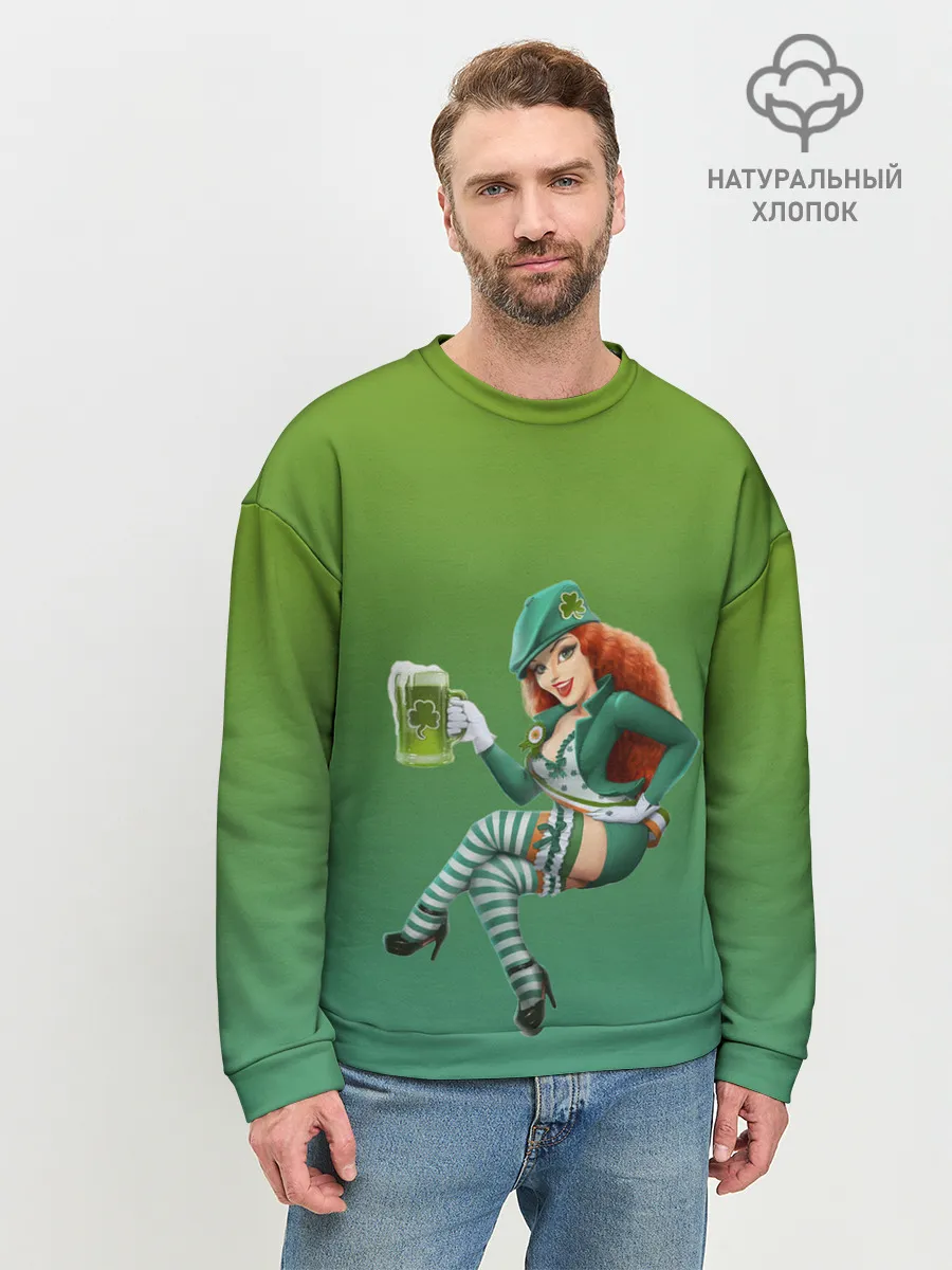 Мужской свитшот базовый / девушка вечеринка на Патрика