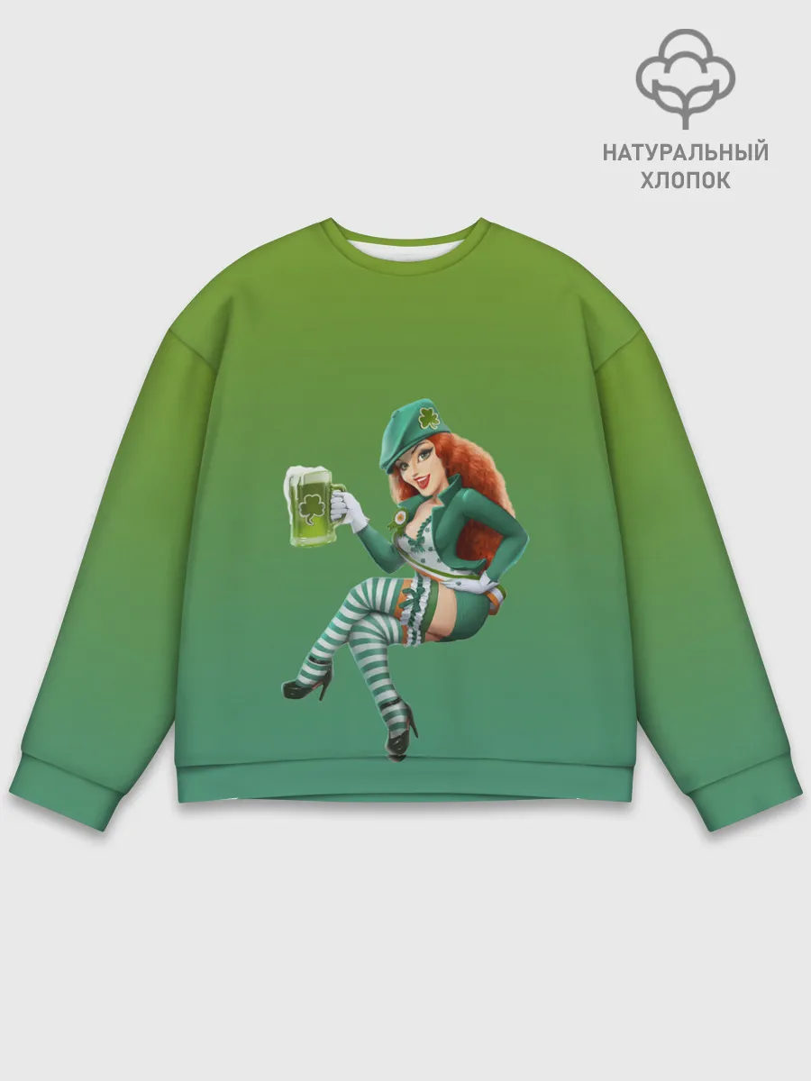 Мужской свитшот базовый / девушка вечеринка на Патрика