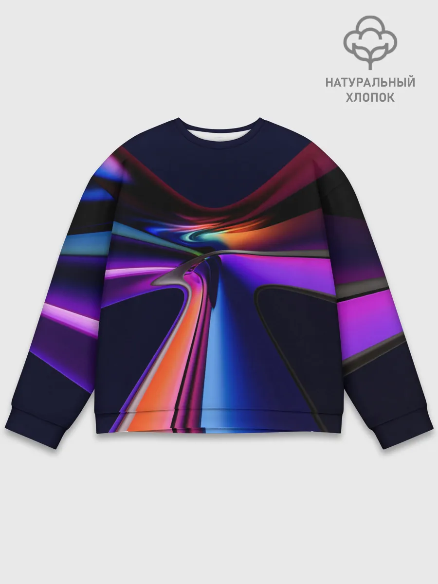 Мужской свитшот базовый / Красочные светящиеся линии