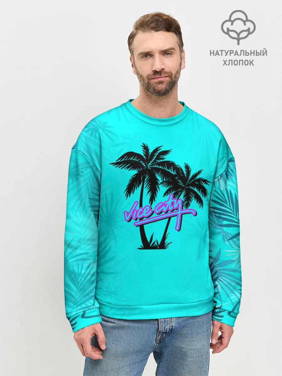 Мужской свитшот базовый / GTA Vice City гавайка
