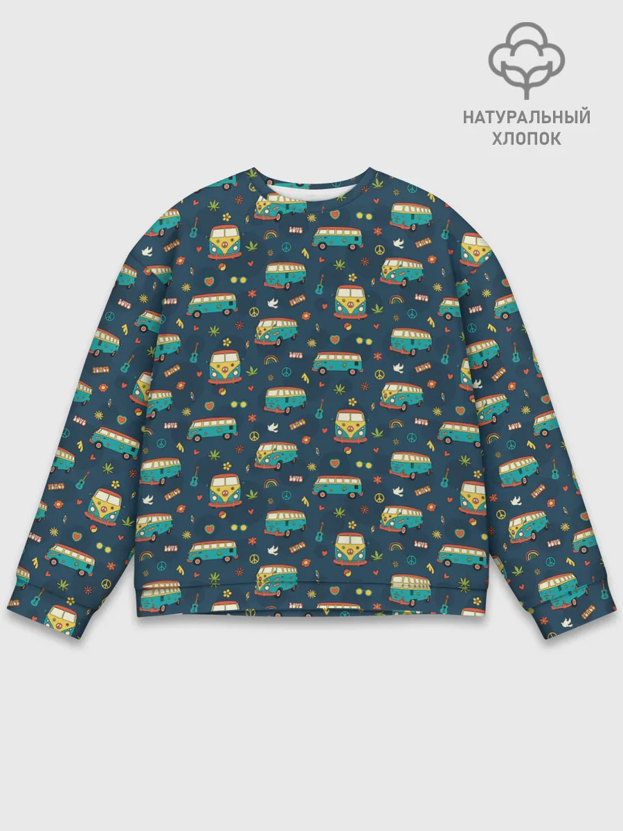 Мужской свитшот базовый / Фургоны хиппи