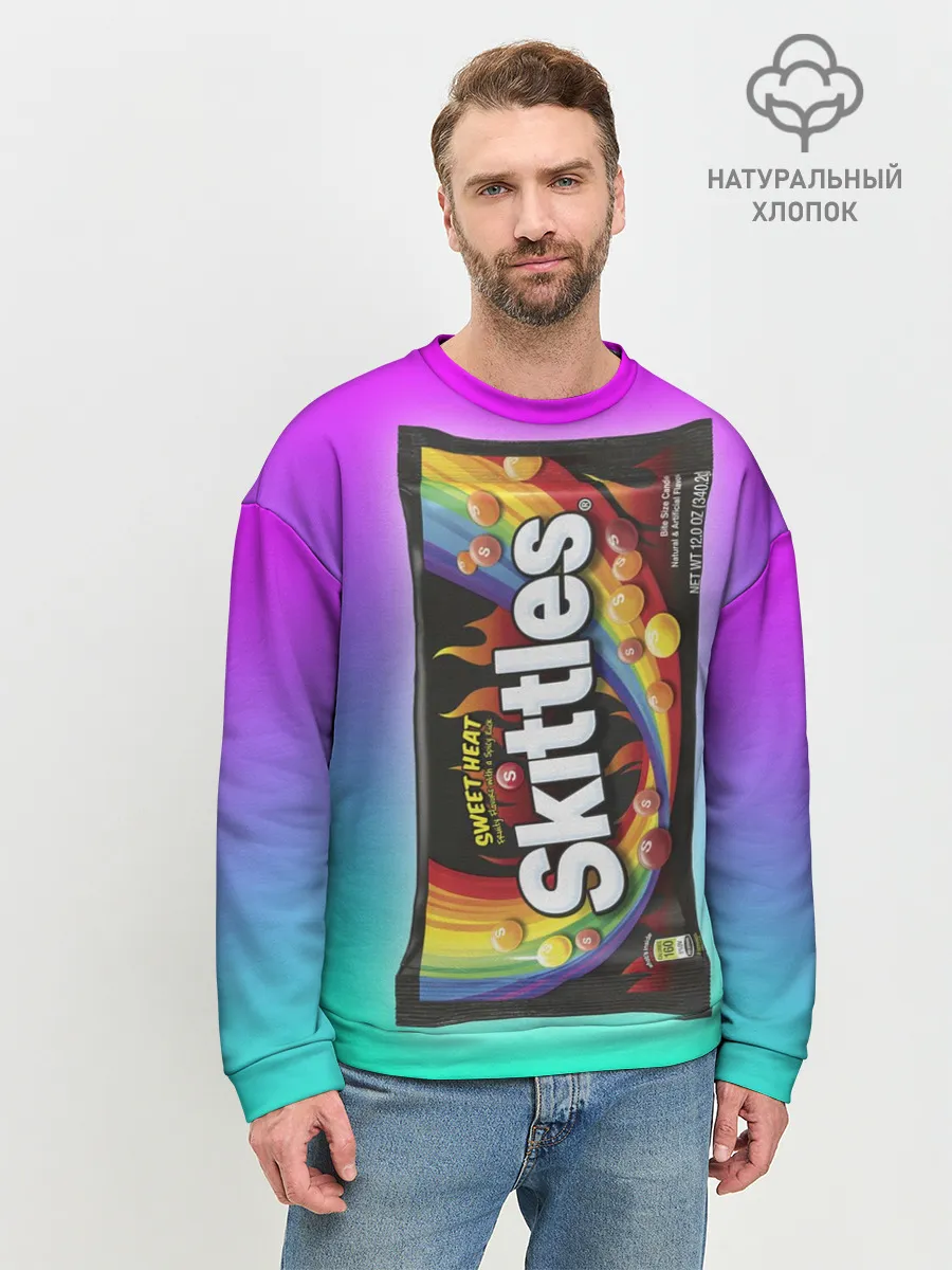 Мужской свитшот базовый / Skittles | Черный