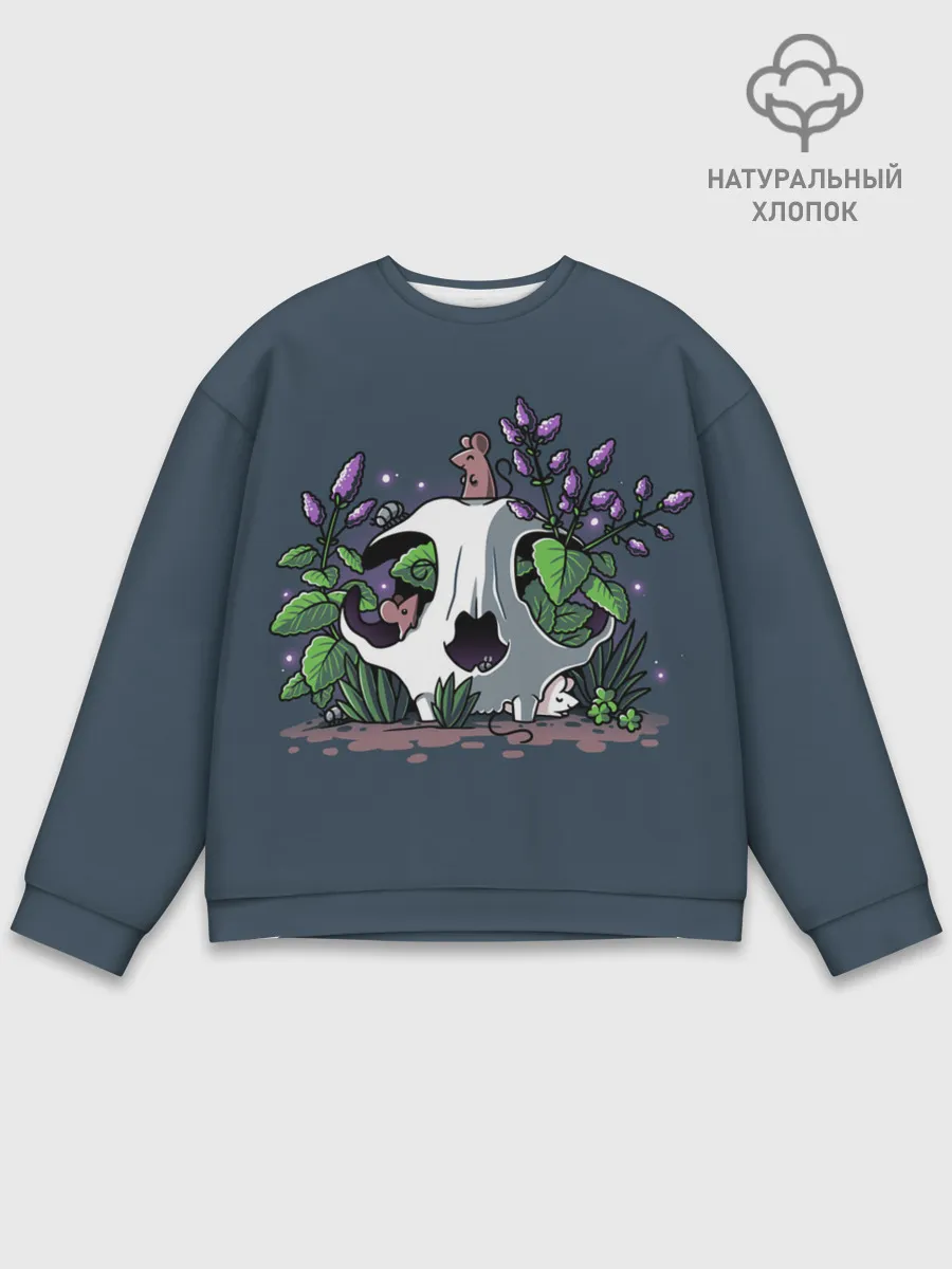 Мужской свитшот базовый / Мыши в черепе