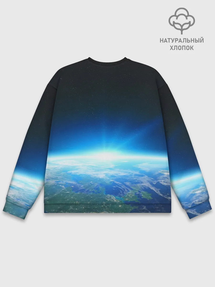 Мужской свитшот базовый / Земля в иллюминаторе | ТЕКС