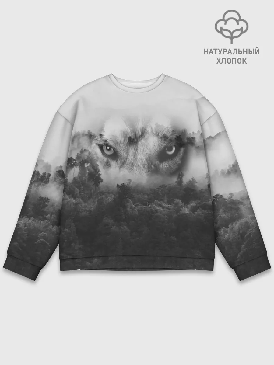 Мужской свитшот базовый / Волк в лесу