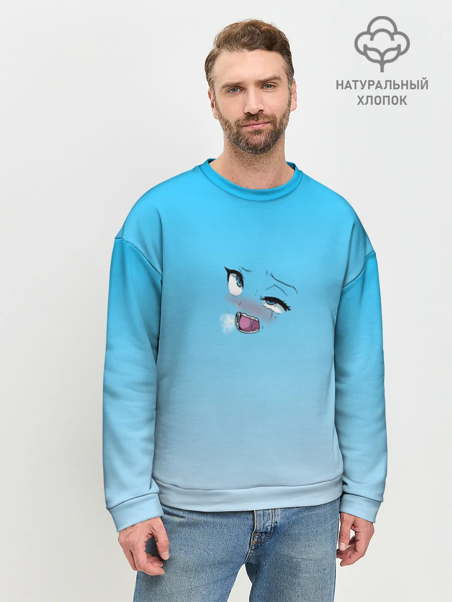Мужской свитшот базовый / Ahegao Blue-eyed girl