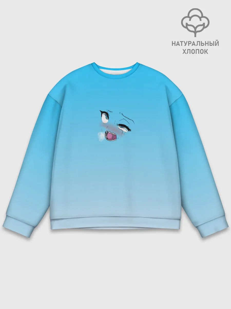 Мужской свитшот базовый / Ahegao Blue-eyed girl