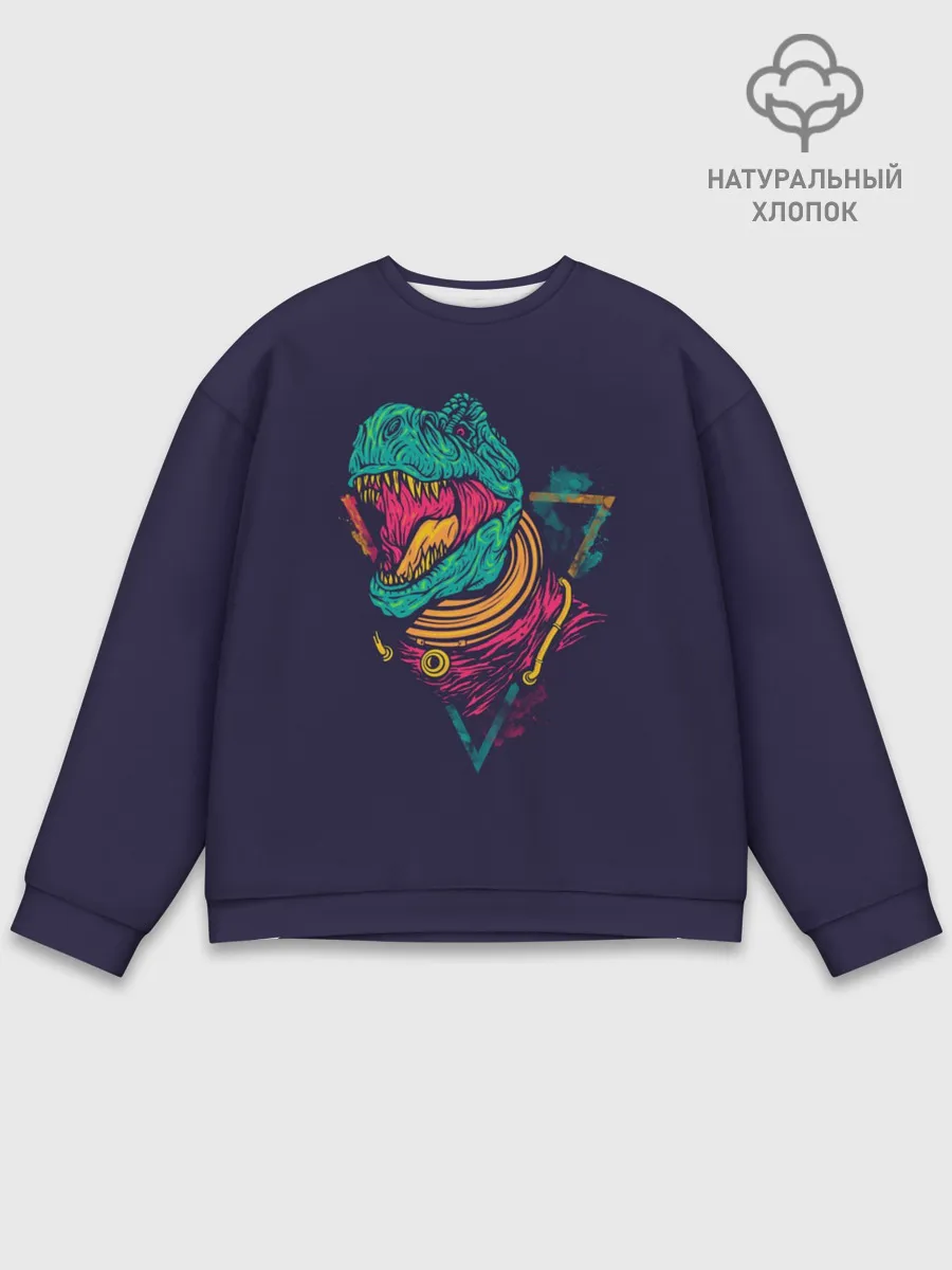 Мужской свитшот базовый / Динозавр Рэкс Тирэкс