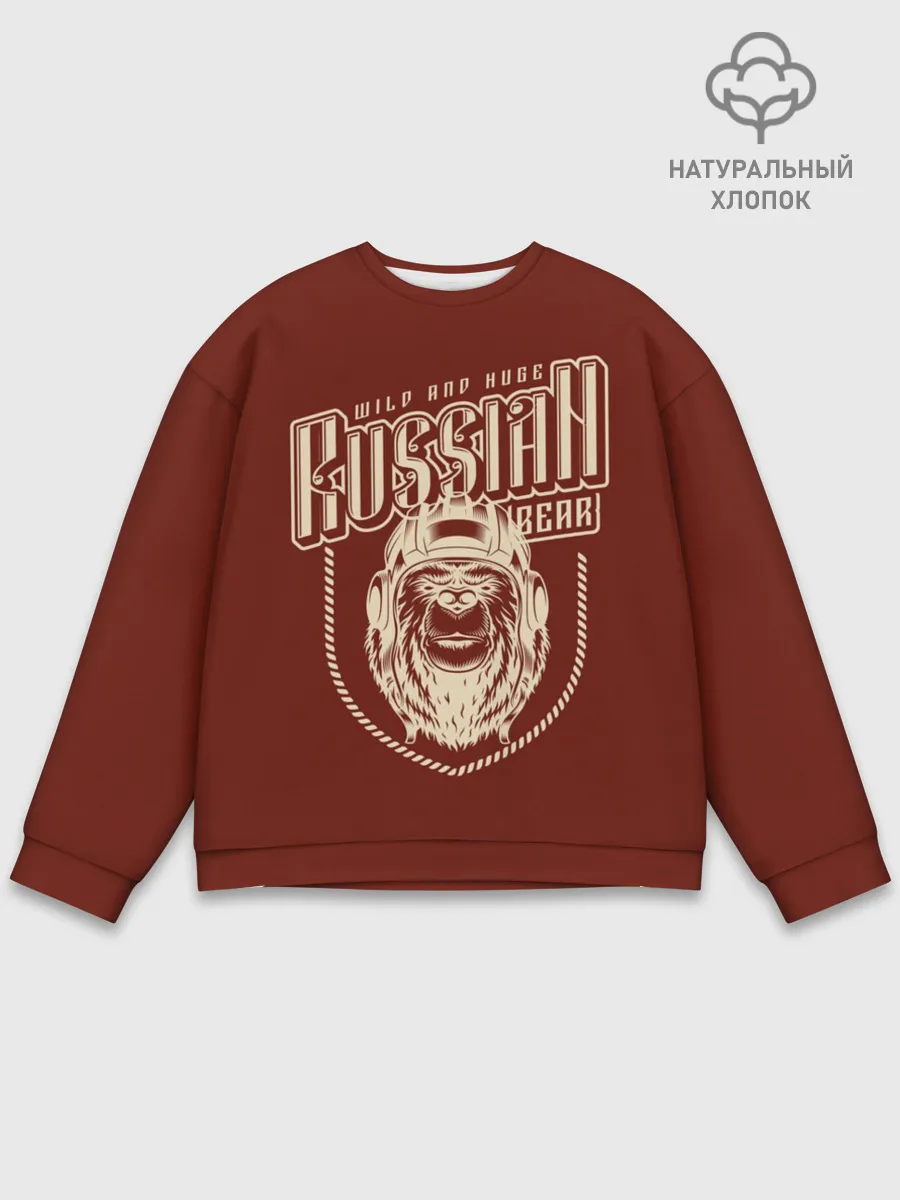 Мужской свитшот базовый / Русский медведь танкист