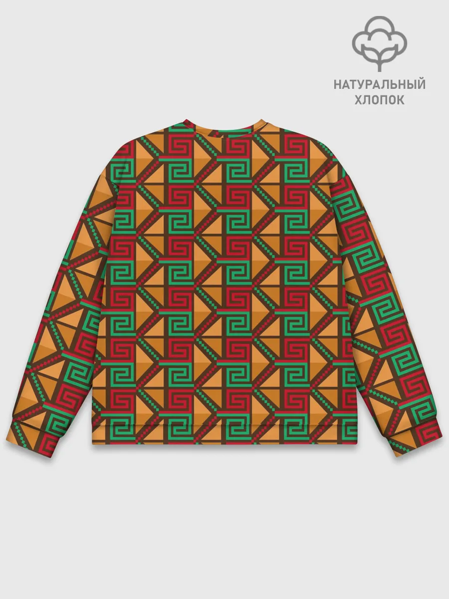Мужской свитшот базовый / Узор коренных индейцев америки